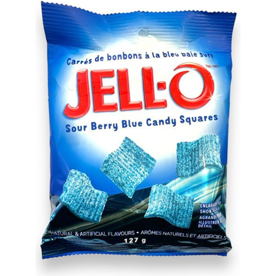 JELL-O Sour Berry Candy Blue Square 4.5oz Bag