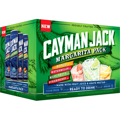 Cayman Jack Malt Beverage, Premium, Mango, Watermelon, Margarita, Strawberry, Margarita Pack 12 Pack Cans