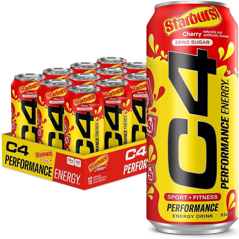 C4 Performance Energy Drink, Zero Sugar, Cherry 16oz