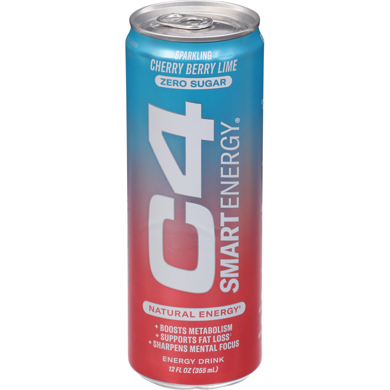 C4 Energy Drink, Sparkling Cherry Berry Lime, Zero Sugar 12 Pack 12oz Cans