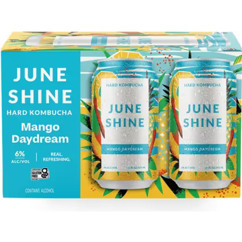 JuneShine Mango Daydream, Hard Kombucha 6x 12oz Cans