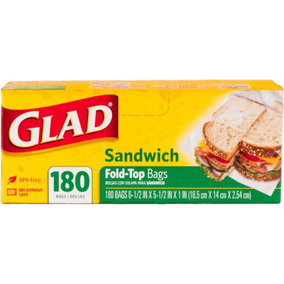 Glad Sandwich Bags Economy Pack 180x 2oz Counts