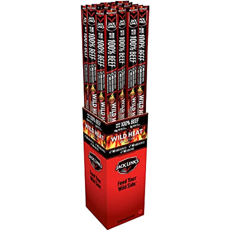 Jack Links Wild Heat Pegged Beef Stick 24x 1.84oz Counts