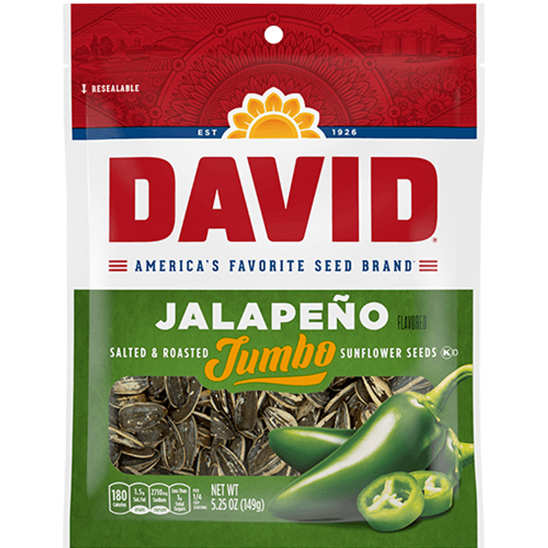 David Jalapeno Sunflower Seed 3oz Bag