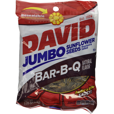 David Sunflower Seeds Jumbo - Roasted & Salted -  Bar-B-Q 5.25 oz Box