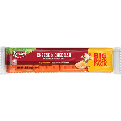 Keebler Sandwich Crackers Cheese & Cheddar - Snack Pack 1.8 oz Bag