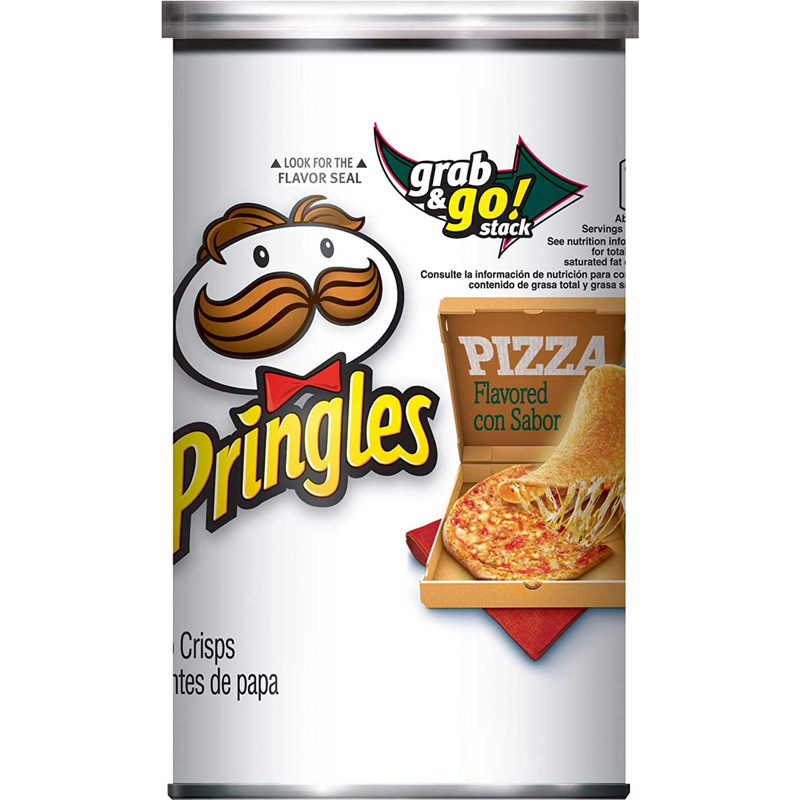 Pringles Grab and Go Stack Potato Crisps Pizza 2.5 oz Canister