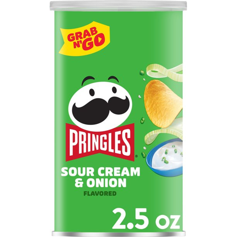 Pringles Grab & Go! Stack Potato Crisps Sour Cream & Onion 2.5 oz Canister