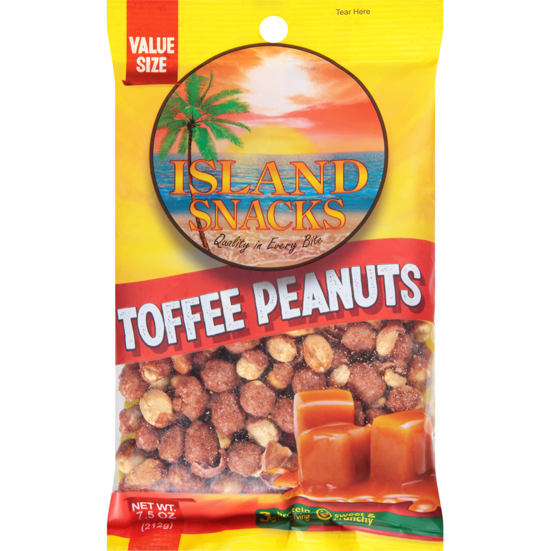 Island Snacks Peanuts Toffee 7.5oz Bag