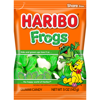 Haribo Gummi Candy Frogs 5oz Bag