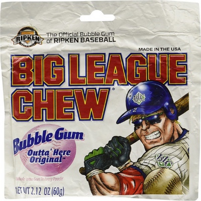 Big League Chew Bubble Gum 2.12 oz Bag