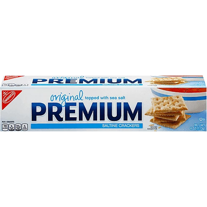 Nabisco Premium Saltine Crackers Original - topped with Sea Salt 4 oz Box