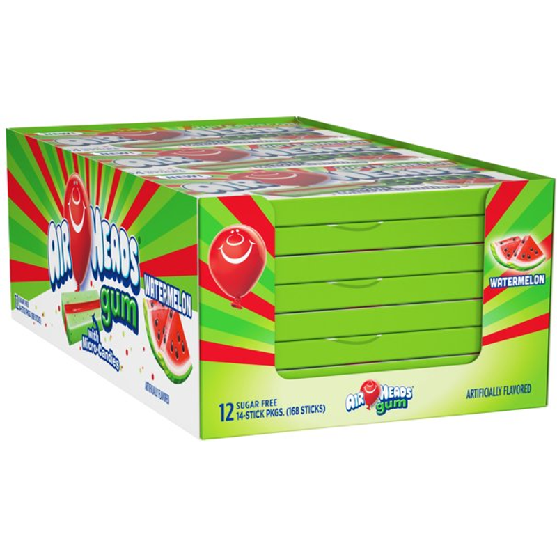 Air Heads Sugar Free Gum Watermelon - with Micro Candies 33.6g Box