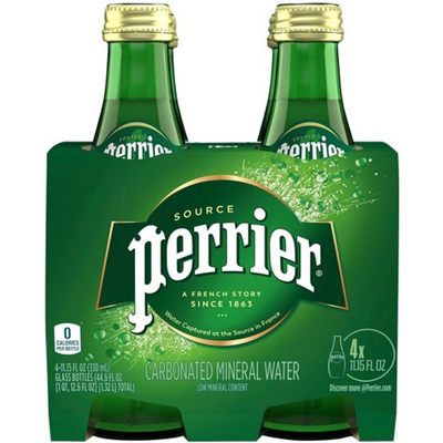 Perrier Carbonated Mineral Water 4 Pack 11.15 oz Bottles