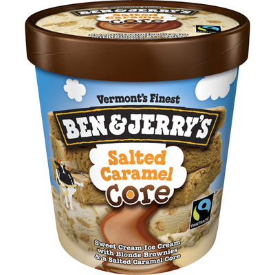 Ben & Jerry's Salted Caramel Core Ice Cream 16oz Carton