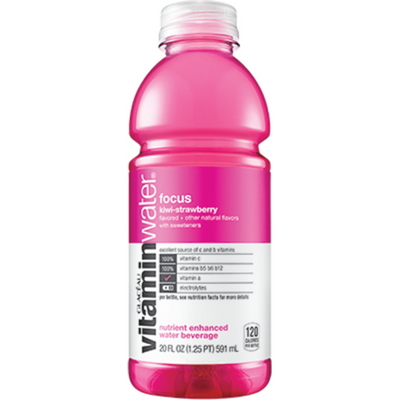 Glaceau Vitamin Water Nutrient Enhanced Water Beverage Focus - Kiwi-Strawberry 20 oz Bottle