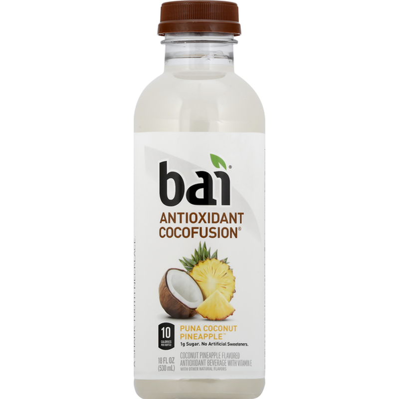 Bai Antioxidant Cocofusion Antioxidant Beverage Puna Coconut Pineapple 18 oz Bottle