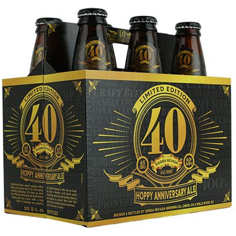 Sierra Nevada Limited Edition 40 Hoppy Anniversary Ale 6 Pack 12 oz Bottles